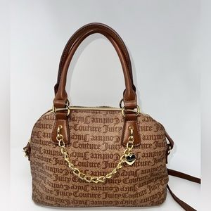 JUICY COUTURE  Glam Dome Satchel - Brown Chestnut Chino